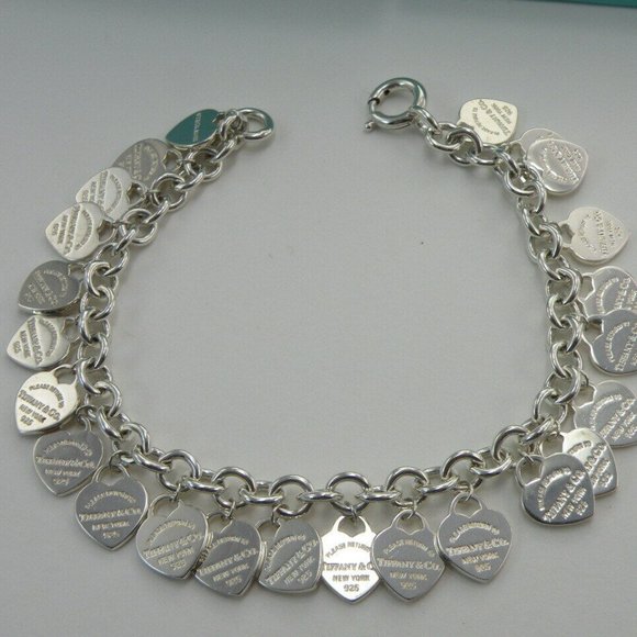 New Return to Tiffany & Co 925 Silver Mini Heart Tag Pendant 16" Chain Necklace - Picture 9 of 9